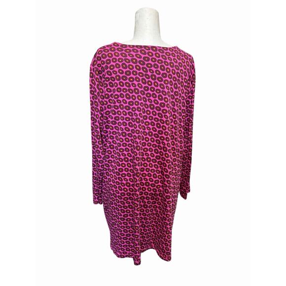 Gudrun Sjoden Organic Cotton Pink Dress Artsy Circle Print Pockets XXL - Picture 4 of 6